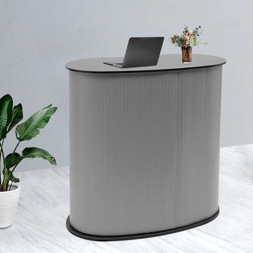 Faltbare Messetheke, Tragbare Messestand Hohe Belastbarkeit mit Handtasche, Modern Stilvoll Hausbar Theke Rezeption für Veranstaltungen Produktdemonstrationen 40 x 90 x 90 cm