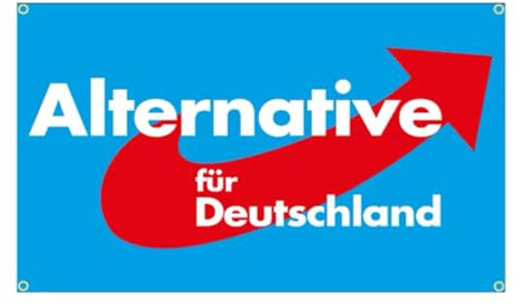 AfD Partei Flagge, Blau mit Rotem Pfeil, Politisches Banner Alternative Für Deutschland