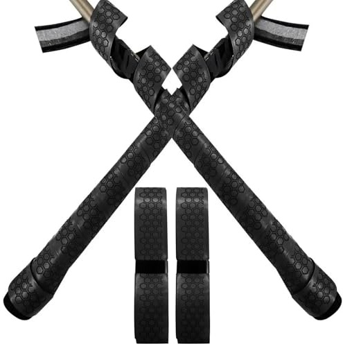 Pesoncarl 2 Packs Bat Grip Tape, 40 Länge Baseball Bat Grip Tape 1, 75 mm Vorgeschnittene und Ganze-Kleber-Golf-Pro-Feel-Ersatz für Fledermäusegriffe, schwarz