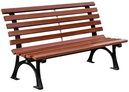 lskdnrufh Beine und Rückenlehne, Kunststoff-Holzbank, Parkbank for den Außenbereich, mit Stuhl aus Aluminiumguss, Terrassen-Szenischer öffentlicher Stuhl(Small)