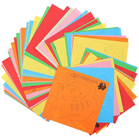 CIMAXIC 1Ensemble DIY Découpage pour Garçon Fille Kits Créatifs de Décoration pour Nouvel An Chinois Activités Manuelles Amusantes Animaux Du Papier Origami