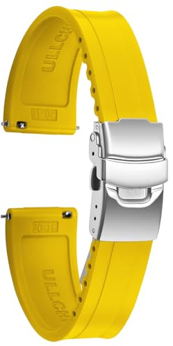 ULLCHRO Uhrenarmband 20mm 22mm Silikon mit Schnellverschluss, Uhrenarmband Herren aus Kautschuk, Ersatzarmband für Sport Smartwatch, Uhrarmband