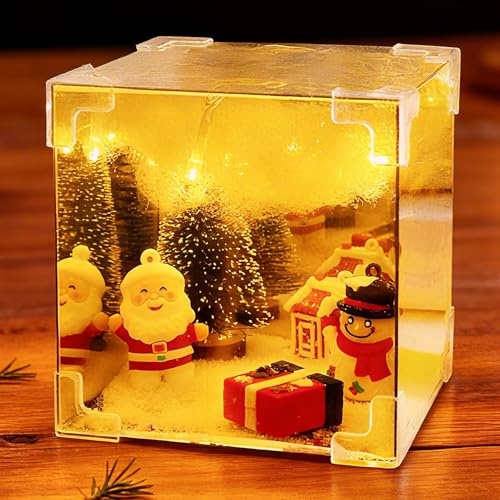 Bastelset Weihnachten Kinder, DIY Basteln Weihnachten Kinder, Weihnachtsbasteln Nachtlicht mit Haus Schneemann Handschuhe, Batteriebetrieben, für Innenausstattung Wie Partys, Schlafzimme, Desktops