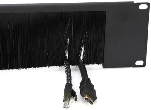 kenable Half Frame Brush Plate Cable Management for 19 Inch Data Cabinet Server Rack 2U Black