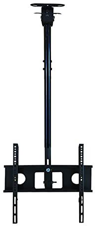 Soporte de techo para televisores planos y curvos de 32 pulgadas y 60 pulgadas, soporta hasta 130 libras, giro de 360° y ajuste de altura telescópico, perfecto para cine en casa