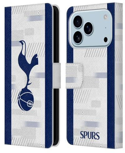 Head Case Designs Offizielle Tottenham Hotspur F.C. Heim Kit 2023/24 Abzeichen Leder-Wallet-Hülle Kompatibel mit Apple iPhone 17 Pro