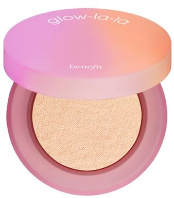 B-e-n-e-f-i-t Cosmetics NEW Glow-La-La Highlight, Radiant Shimmer Highlighter for Face & Eyes, Lightweight Glow, Longwear Silky Powder, Natural Radiance Makeup (Luna - Light Medium)