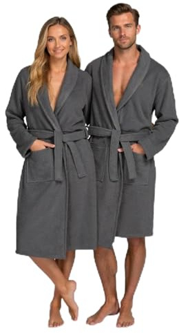 BOSKIMO Albornoz de Baño Unisex 100% Algodón OEKO-TEX – Bata para Hombre y Mujer – Rizo Americano 420 gsm – Suave y muy Absorbente