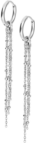 Wildcat Ohrringe - Little Satellite Chain Hoops (pair) - Silber - Chirurgenstahl 316L - wasserfest, langlebig, hautverträglich