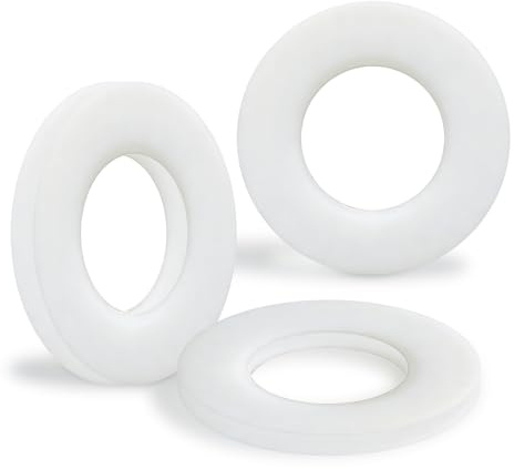 PDKKFF 40 Pièces Rondelle Plastique M12x24mm, Blanc Rondelles Plates en Nylon (DIN 125-A/ISO 7089), Ondelles Plastique de Petit Diamètre Extérieur pour Machines Plombiers Electriques Appareils