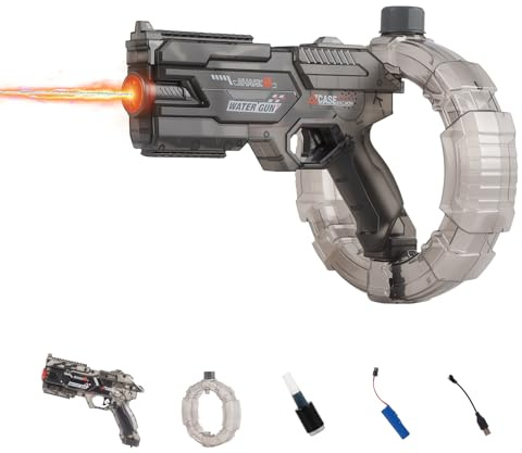 Electric Water Gun - Automatic Water Pistol with LED Light, Long Range Electric watergun, 360CC Powerful Waterguns, Summer Pool Beach Outdoor Party Toy for Adults