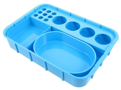 Blue Plastic Dispensing Tray with Integrated Compartments