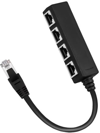 Ethernet-Splitter – Adapter männlich weiblich kompakt, Internet-Splitter Plug and Play – für TV, Laptop, Router, Computer, Büro, Zuhause, Schlafsaal, Konferenzraum