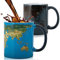 Magic Cup Weltkarte Farbwechsel Becher, Personalisiert Tasse 12 Oz Keramik Farbwechsel Zaubertasse Geographie Kaffeetasse, Science Heisse Tasse Teebecher Geschenk für Papa, Ehemann, Freund, Kinder