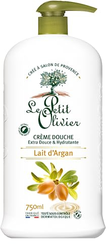 LE PETIT OLIVIER - Crème Douche Extra Douce & Hydratante - Lait D'Argan - Pour Toute La Famille - PH Neutre Pour La Peau - Sans Savon, Sans Colorant - Fabriqué En France - 750 ml