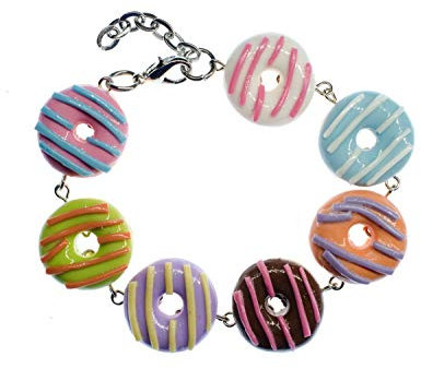 Miniblings Donuts Armband Donut Glasur Streusel Doughnuts Süßigkeiten USA bunt - Modeschmuck handmade - Damen Mädchen Bettelarmband