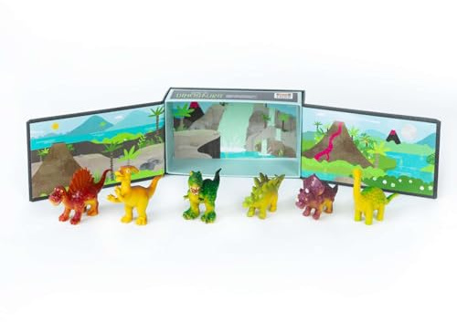 Tiger Tribe Trio of Mini Dinosaur Toys | Set of 3 Mini Dinosaur Toy Figures for Kids
