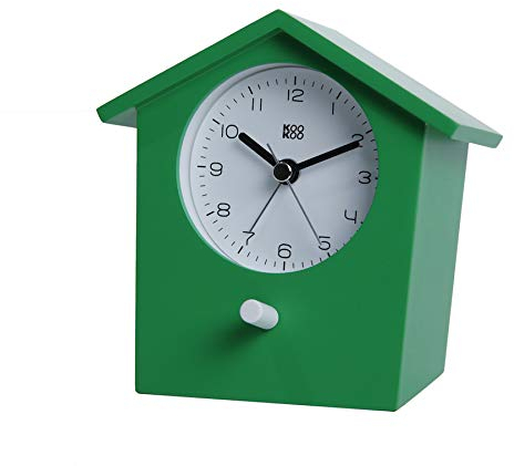 KOOKOO EarlyBird Grün, Wecker mit Vogelmelodie (Originalaufnahme) oder Dreiklangton