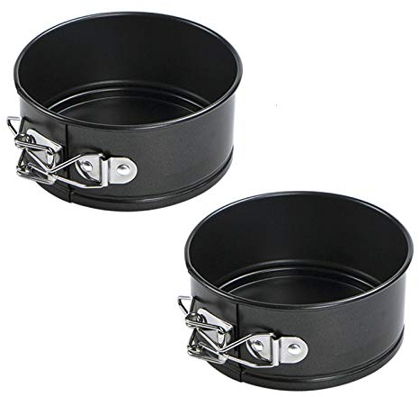 Webake 4.3 Inch Mini Springform Pan Set of 2: Black, Round, Oven-Safe, Leakproof, Perfect for Instant Pot, Cheesecake, Pizza, Quiche