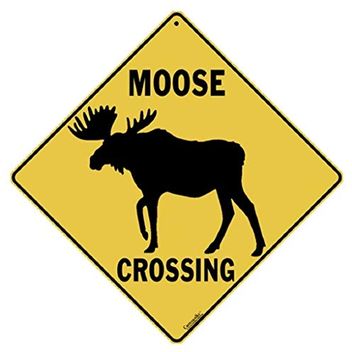 EpochSign Metall-Blechschild Elch Crossing Schild Wildlife Silhouette Schild 30,5 x 30,5 cm