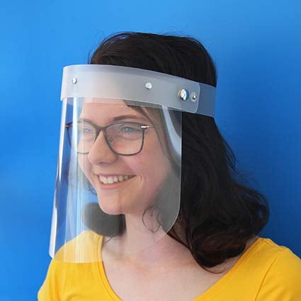 Kranholdt Gesichtsschutzmaske Face Shield Behelfsgesichtsschutz Visier aus Kunststoff universelle Passform hochklappbar, Einheitsgröße, 11500