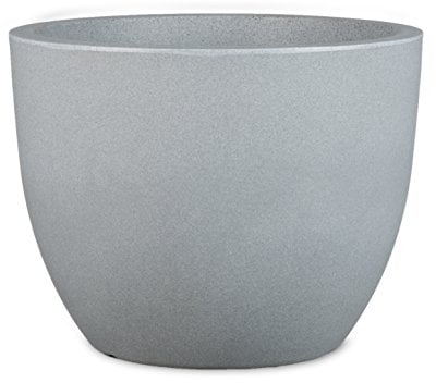 Scheurich Firenze 60, Pflanzgefäß/Blumentopf/Pflanzkübel, rund, Farbe: Stony Grey, hergestellt mit recyceltem Kunststoff, 10 Jahre Garantie, für den Außenbereich