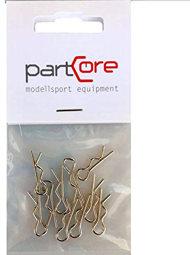 partCore Karosserie Klammern Splinte 1:10 23 x 6 x 1 mm Silber Clips für RC Car 10 Stück