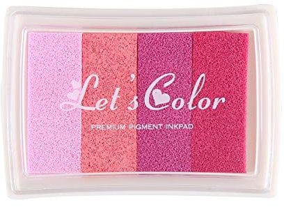 YPSelected Craft Ink Pad Inkpad for Paper Wood Fabric for Rubber Stamps Finger Painting (Multi Colored Pink)