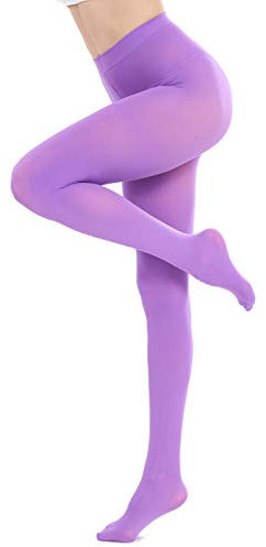 CozyWow Collant da donna semi solido opaco 80D da donna (Viola Chiaro,L-XL)