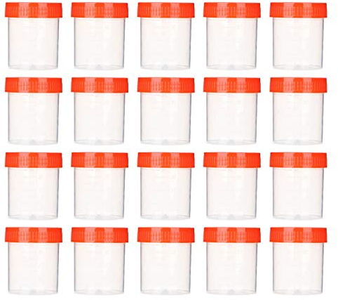 MILISTEN 50 Pcs Scientific Specimen Container Plastic Urine Container Sealed Box Laboratory Supplies 40ml Random Color