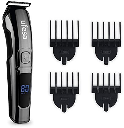 Ufesa Tondeuse à cheveux et tondeuse à barbe MB6000, 4 peignes fixes 3-12 mm, affichage numérique, sans fil, autonomie de 80 minutes