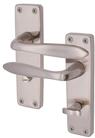 EAI Victorian Lever Bathroom Handle for Internal Doors Satin Nickel 155 x 41mm