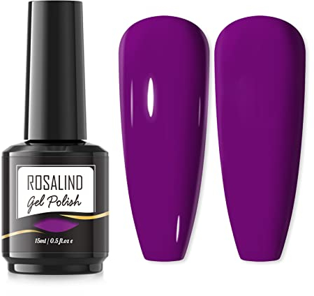 ROSALIND Violett UV Gel Nagellack, Shellac 15ml, Nail Art Gelnagelset, Purple Color Polish 1pcs