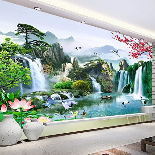 Personnalisé 3D peintures murales papier peint cascade Nature paysage Photo peinture murale étude salon canapé TV fond décor à la maison
