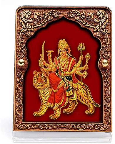 Generic Durga Ji-Armaturenbrett aus Holz, Mahal/Palast-Design, mit Japa-Mala, mittelgroß, mehrfarbig