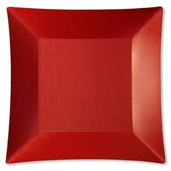 Piatti Piani di Carta Quadrati Rosso Opaco Wasabi 19 x 19 cm 50 Pz