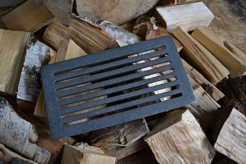 SEZAM 28,5 x 15 cm Gussrost Ofenrost Ascherost Kaminrost passend Kaminofen Tafelrost Rost Ofengitter Kamin Ersatzteile Zubehör Gussrost Ofenrost Grillkamin Eckig Eckrost