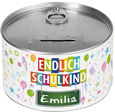 Striefchen® Spardose zum Aufreißen -Endlich Schulkind- mit Wunschname