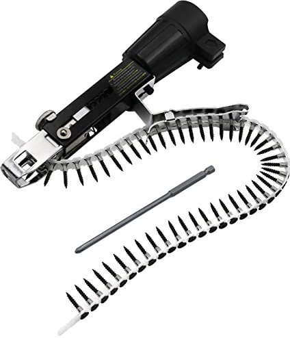DAZZLEEX Automatic Chain Screw Nail Adapter Electric Drill Attachment Woodworking Tool Screwdriver Bit Chain Nailer Kit for Electric Drill DIY Projects