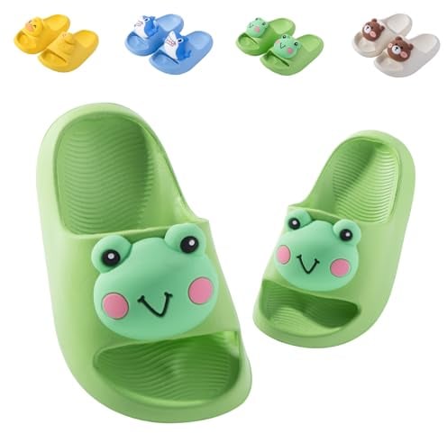 Pantoufles de Bain Enfants Chaussons Été Fille Garçon Tongs Claquette Chaussures pour Piscine et Plage Antidérapant Plates Sandales Vert 762 28/29 (Taille de l'étiquette 190mm)