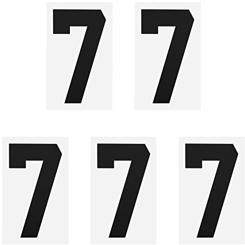 sourcing map Iron on Number 7 Heat Transfer 8 Black Single Number for Team Uniform, Sports T-Shirt, Football, Basketball, Baseball Pack of 5