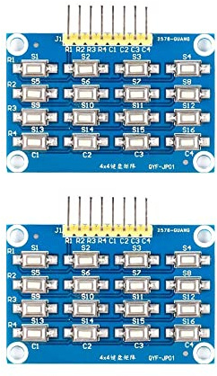 RAKSTORE 2 Stück 16 Tasten 4x4 Matrix Tastatur Modul Matrix Array Switch Tastatur MCU Entwicklung Board Patch Tasten 3,3 V 5 V