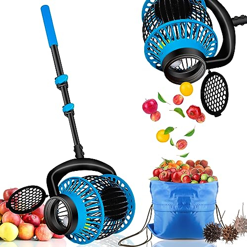 Zozen Recolector de nueces, recolector de frutas, recogedor de bolas, descarga de apertura lateral. Se aplica a frutos secos más grandes, bolas de goma dulce, pelotas de golf, tenis, manzana, limones,