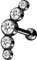 PIERCINGLINE Chirurgenstahl Ohrpiercing 5 Kristalle Ohrschmuck Helix Piercing Stecker Schwarz 3 x 10 mm
