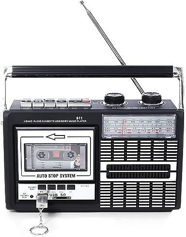 NURCIX Cassette Boombox, Bluetooth Boombox,With Cassette Player and AM/FM Radio Speaker and Earphone Jack, Classic 80s Style With Modern Technology