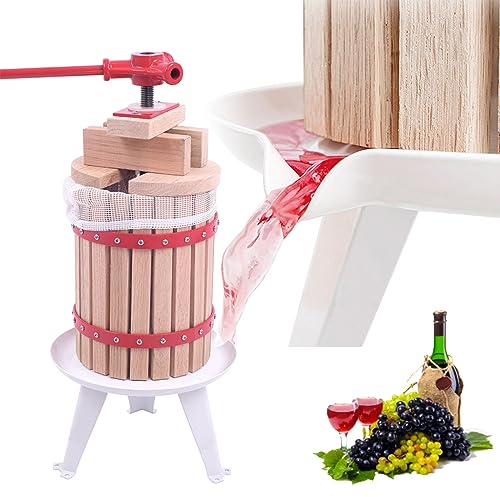 CEEDIR 6L Obstpresse Presstuch Saftpresse Mechanische Weinpresse Apfelpresse Fruchtpresse mit Handkurbel & Pressnetz für Obstweine Apfelsaft Fruchtsäfte
