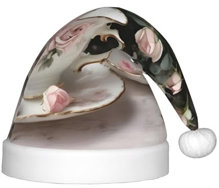 MyPiky Tasses à thé avec roses - Style shabby romantique - Chapeau de Père Noël pour enfants et garçons filles