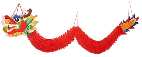 harayaa Guirlande de Dragon suspendue pour nouvel an chinois, décoration de, pendentif pour chambre à coucher, plafond, salon, fête, Longueur 3m