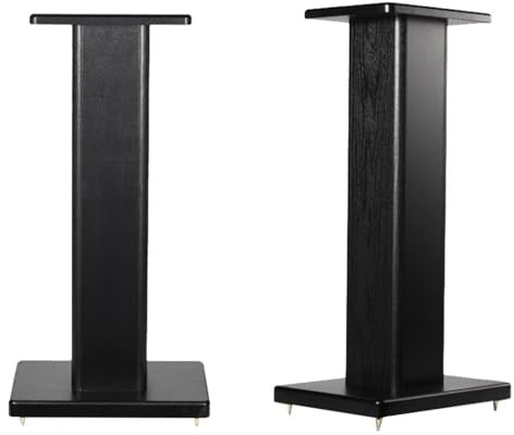Speaker Stands 1 Pair Wooden Surround Sound Speaker Floor Stands Sand-filled HIFI Bookshelf Bookshelf Speaker Stands Stage (Color : Brown-B, Size : 30cm/11.8inches)