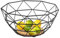 eluno Obstkorb - Brotkorb, praktische moderne Obstschale aus schwarzem Metall & Bambus mit abnehmbarem waschbarem Bezug - für Obst, Gemüse, Brot und Snacks Ø ca. 30 x 14 H cm